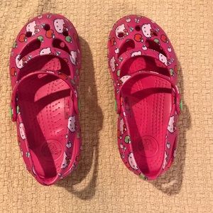 Girls size 10 Hello Kitty Crocs